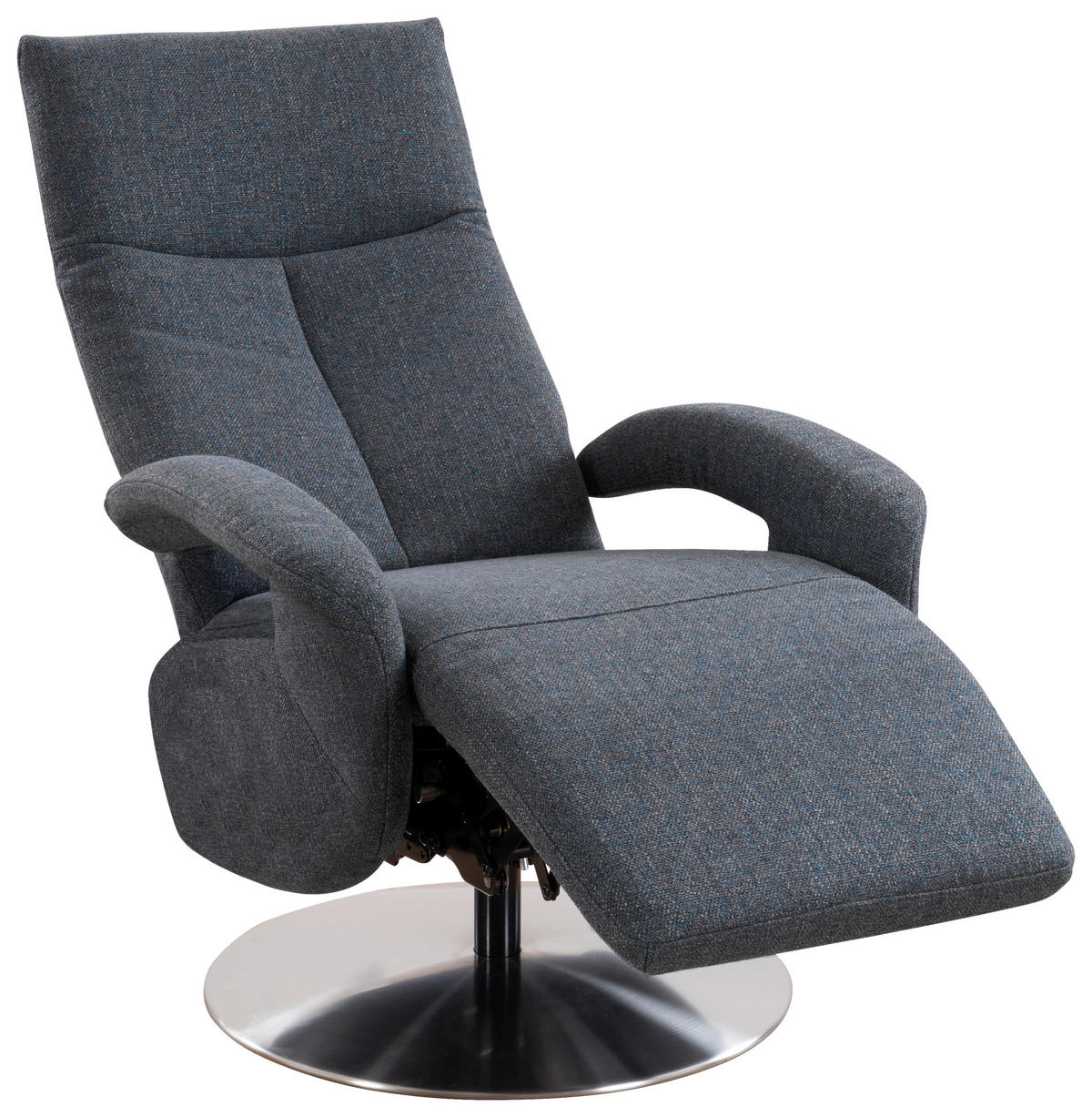 DREHSTUHL  in Flachgewebe Blaugrau  - Chromfarben/Blaugrau, Konventionell, Textil/Metall (74/112/82cm) - Sit & More
