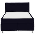 BOXSPRINGBETT 140/200 cm  in Schwarz  - Alufarben/Schwarz, KONVENTIONELL, Textil/Metall (140/200cm) - Dieter Knoll