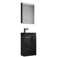 GÄSTEBAD 41 cm  - Silberfarben/Schwarz, MODERN, Glas/Keramik (41cm) - MID.YOU