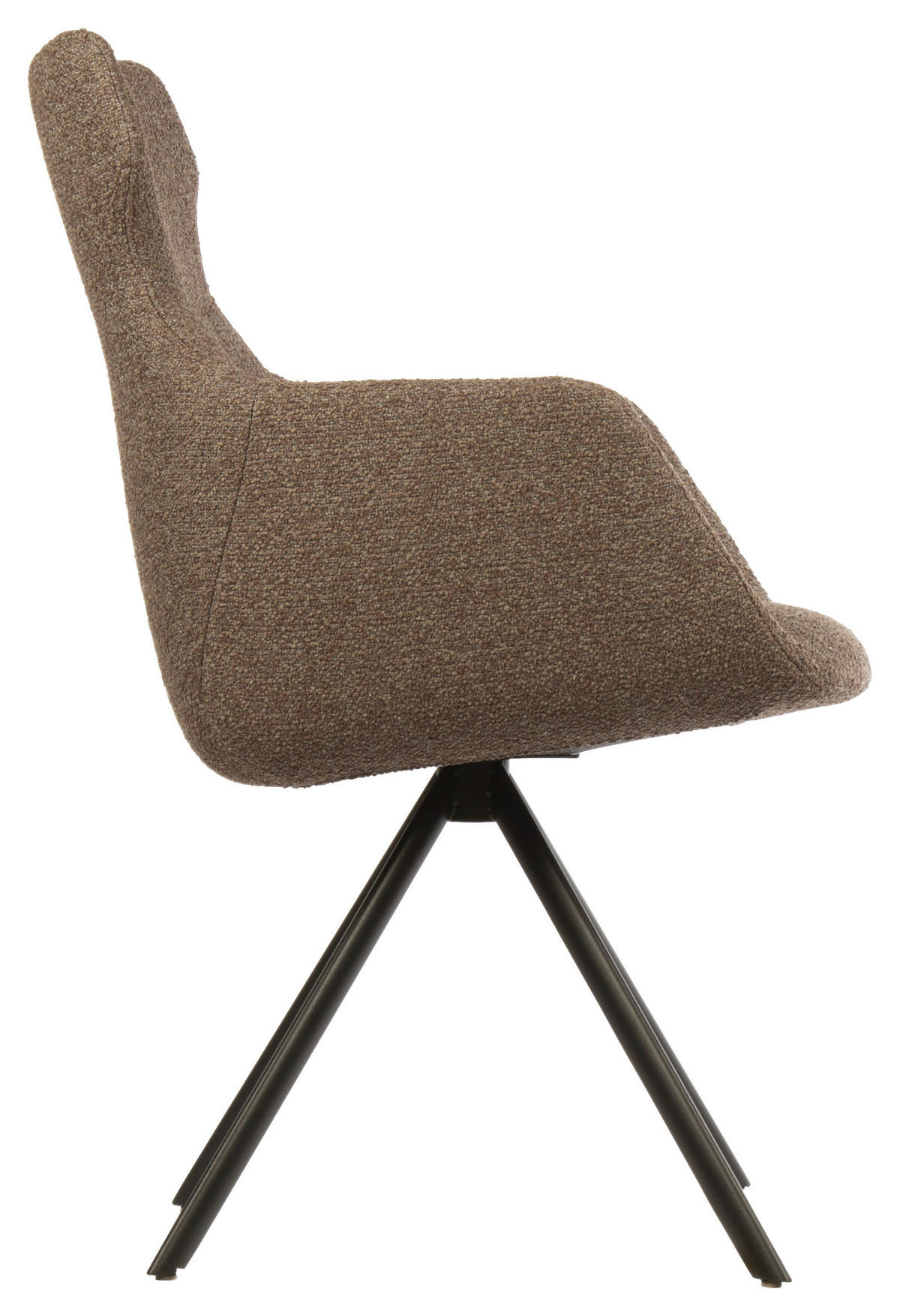 ARMLEHNSTUHL  in Flachgewebe  - Braun, Design, Textil/Metall (65/91/63cm) - Dieter Knoll