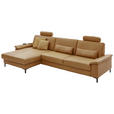 ECKSOFA  in Echtleder Currygelb  176/334 cm  - Currygelb/Schwarz, Design, Leder/Metall (176/334cm) - Dieter Knoll