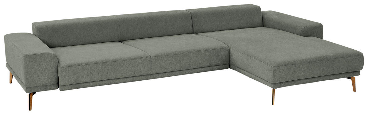 ECKSOFA in Flachgewebe Dunkelgrün  - Wildeiche/Dunkelgrün, Design, Holz/Textil (334/193cm) - Niels Andersson