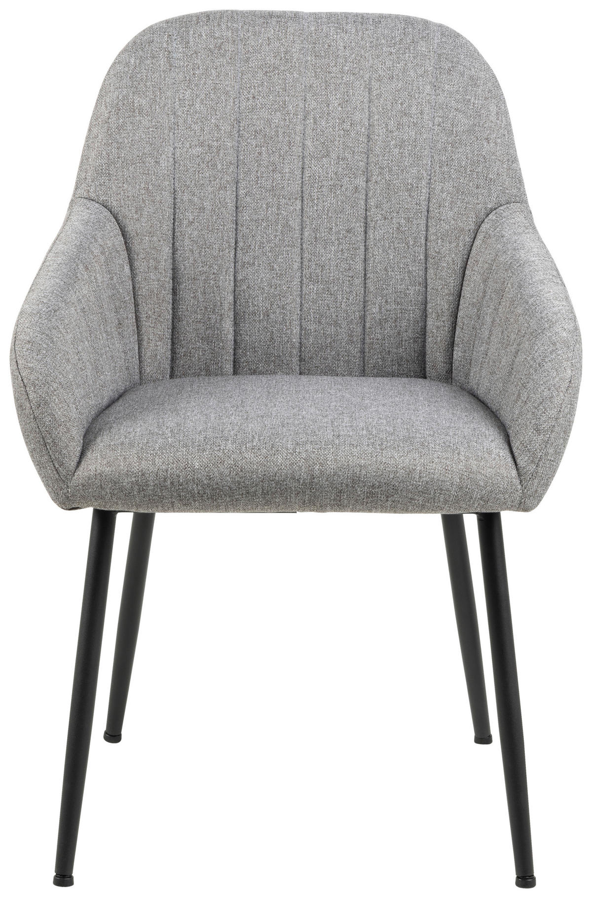 ARMLEHNSTUHL  in Webstoff  - Hellgrau/Schwarz, Trend, Textil/Metall (58/85/61cm) - Ambia Home