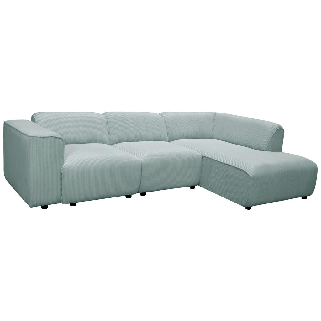 Thumbnail - Mid.you Ecksofa Anthony, Mintgrün, Textil, 3-Sitzer, Ottomane rechts, L-Form, 275x163 cm, Made in EU, Wohnzimmer, Sofas ...