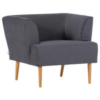 SESSEL in Cord Dunkelgrau  - Dunkelgrau/Buchefarben, Design, Holz/Textil (85/71/80cm) - Hom`in
