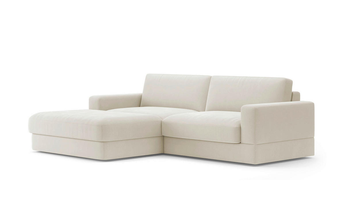 ECKSOFA FABIO E Elfenbein Mikrofaser  - Elfenbein/Schwarz, MODERN, Kunststoff/Textil (196/264cm) - Sit & More