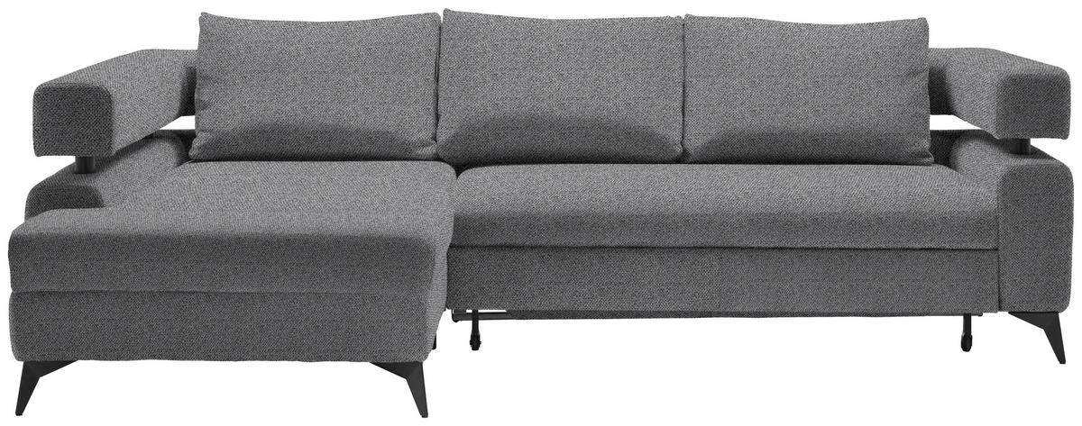 SAROKKANAPÉ textil sötétszürke  - fekete/sötétszürke, Konventionell, textil/fém (184/265cm) - Hom`in