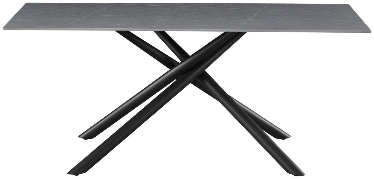 ESSTISCH in Metall, Keramik  - Schwarz/Grau, KONVENTIONELL, Keramik/Metall (180/76/90cm) - MID.YOU