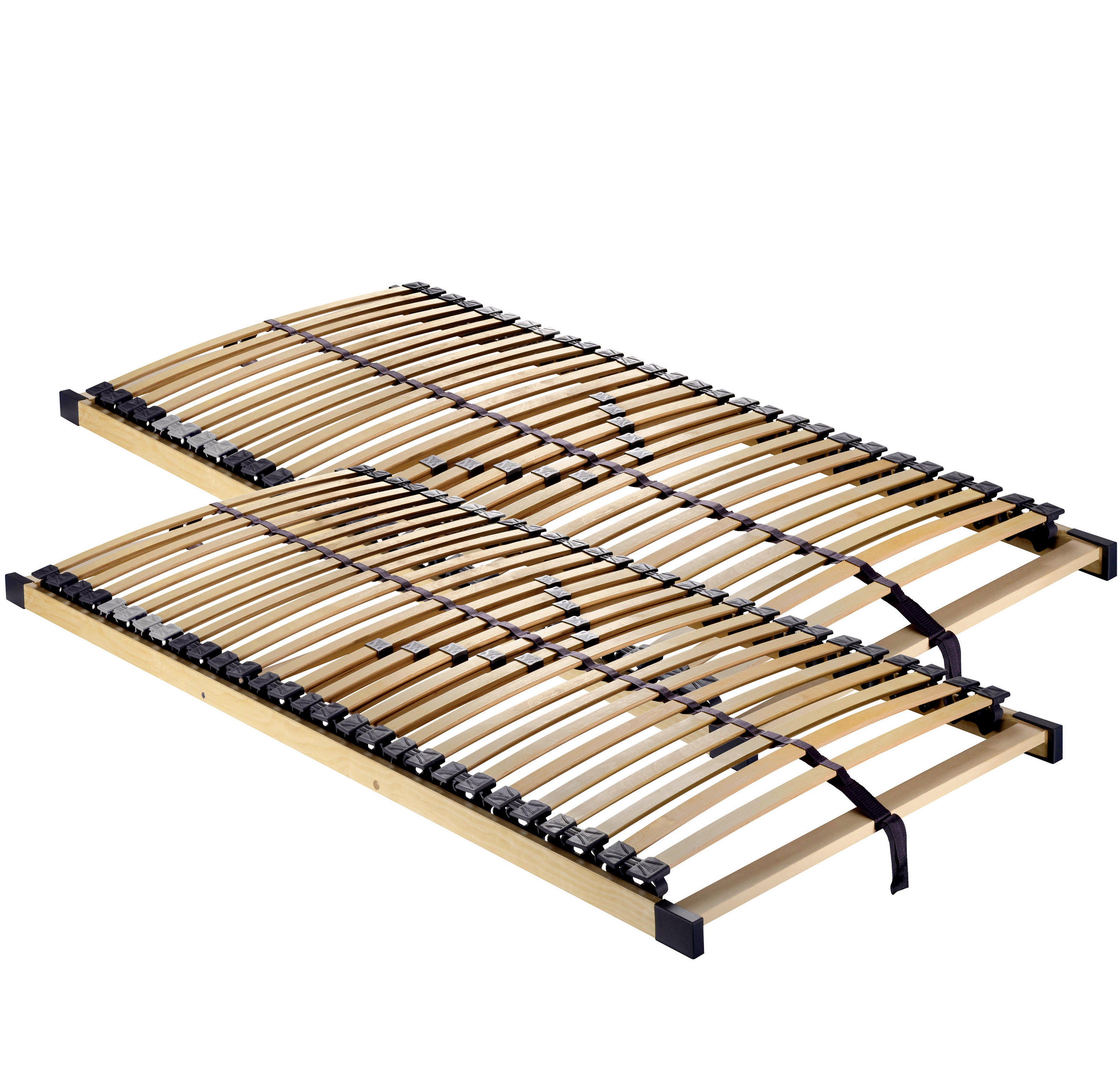 LATTENROSTSET 160/200 cm Mittelzone verstellbar, Birke  - Birkefarben/Buchefarben, Basics, Holz/Kunststoff (160/200cm) - Sleeptex