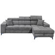 ECKSOFA Anthrazit Chenille  - Anthrazit/Schwarz, KONVENTIONELL, Kunststoff/Textil (268/172cm) - Carryhome