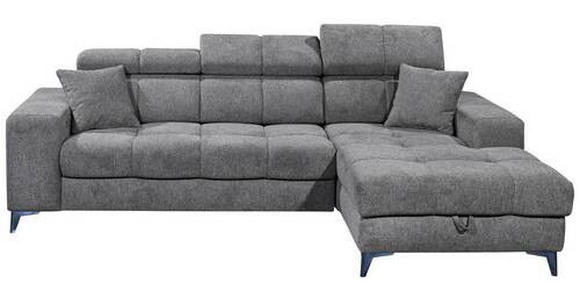 ECKSOFA Anthrazit Chenille  - Anthrazit/Schwarz, KONVENTIONELL, Kunststoff/Textil (268/172cm) - Carryhome