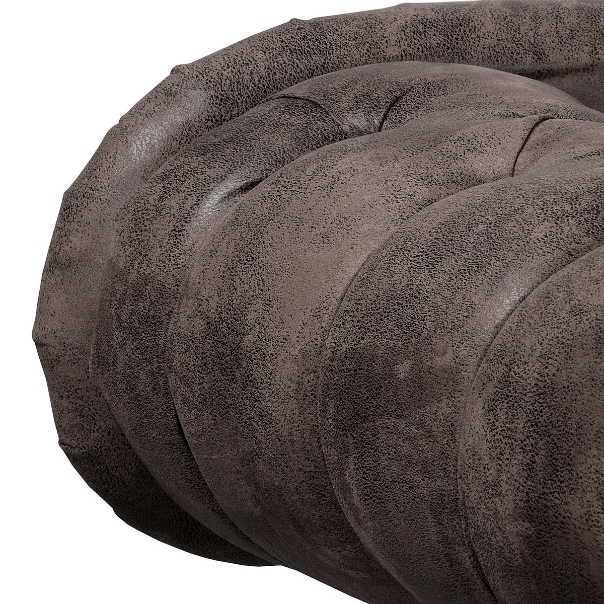 RÉCAMIERE Lederlook Schwarz  - Schwarz/Braun, Design, Holz/Textil (185/93/75cm) - Livetastic