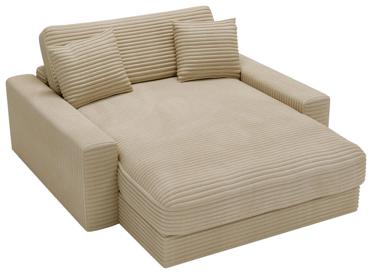 XXL-SESSEL Cord Beige  - Beige/Schwarz, Modern, Kunststoff/Textil (160/87/183cm) - Carryhome