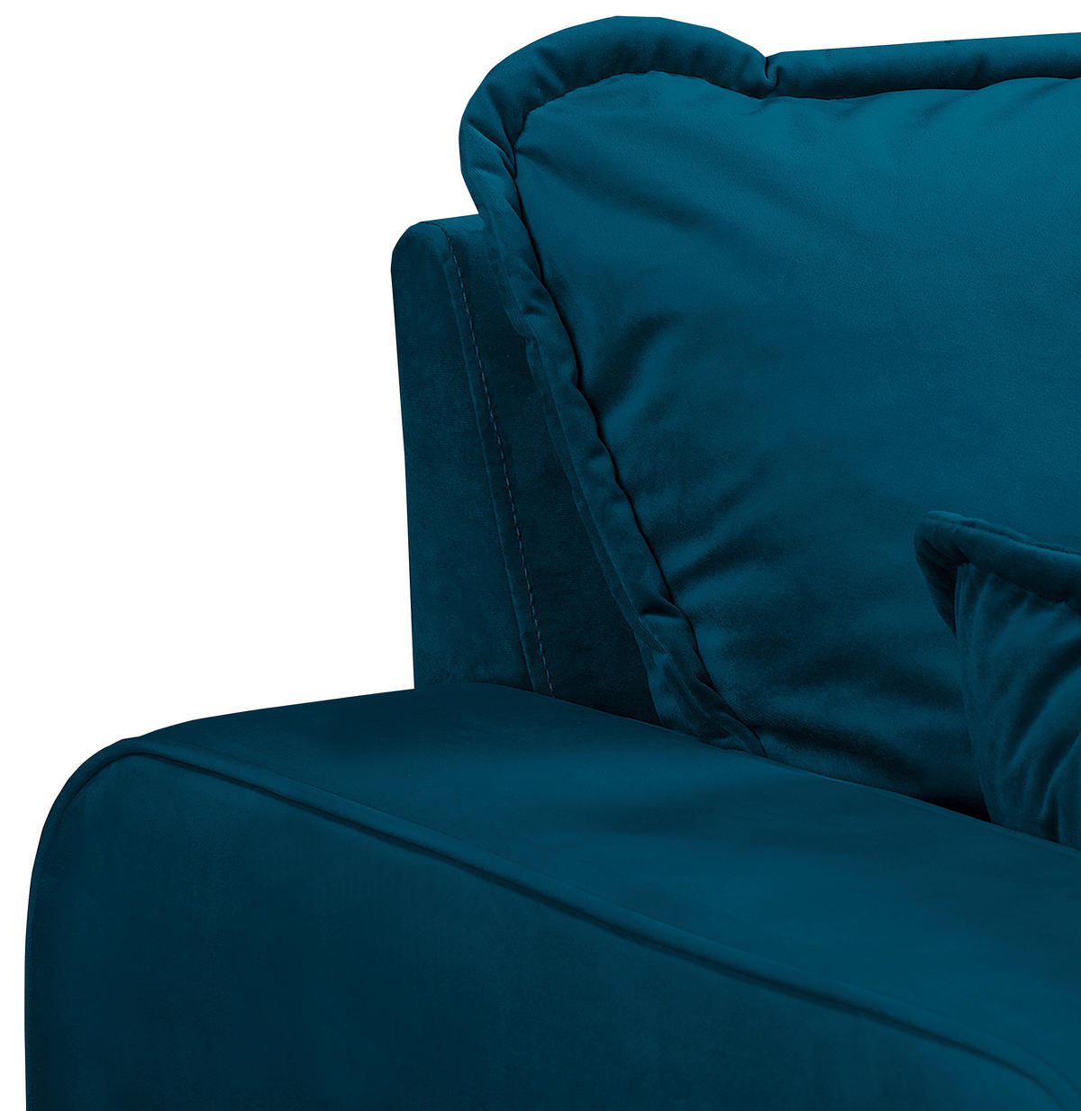 ECKSOFA Mikrofaser Blau  - Wengefarben/Blau, Design, Holz/Textil (230/150cm) - Livetastic