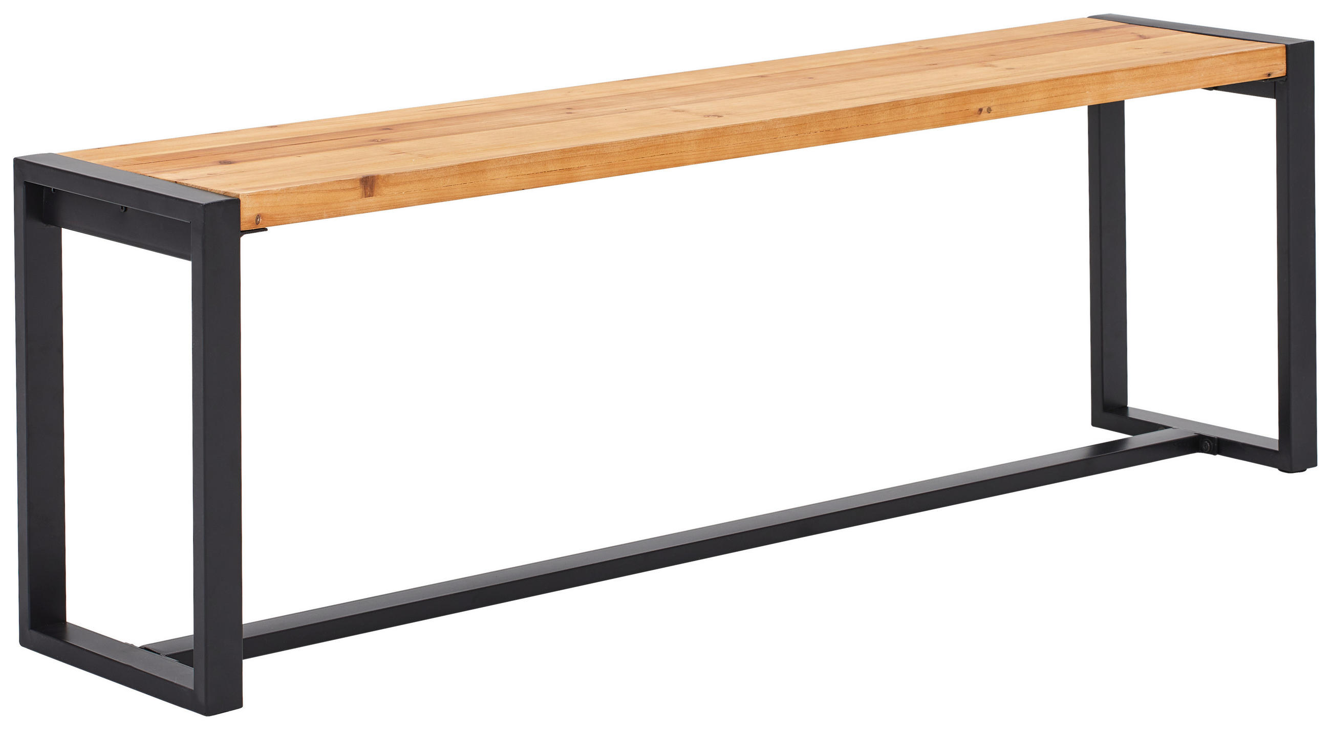 SITZBANK 140/45/30 cm Naturfarben, Schwarz Altholz vollmassiv  - Schwarz/Naturfarben, Design, Holz/Metall (140/45/30cm) - MID.YOU