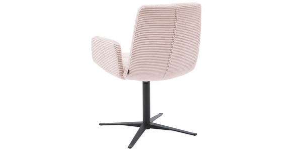 ARMLEHNSTUHL in Cord - Hellrosa/Schwarz, Design, Textil/Metall (61/88/66cm) - Dieter Knoll