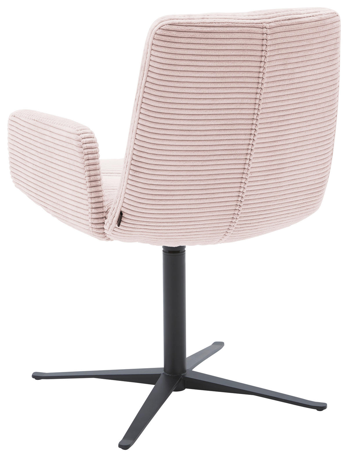 ARMLEHNSTUHL  in Cord  - Hellrosa/Schwarz, Design, Textil/Metall (61/88/66cm) - Dieter Knoll