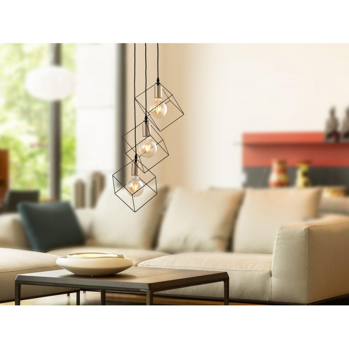 HÄNGELEUCHTE Canto 60/146 cm   - Goldfarben/Schwarz, Trend, Kunststoff/Metall (60/146cm) - Näve