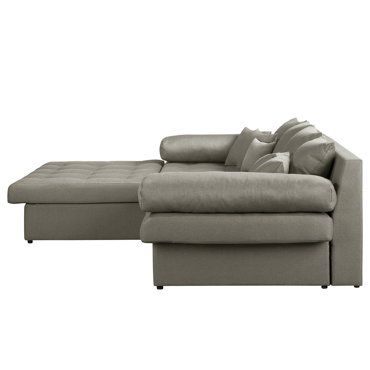 ECKSOFA Naomi in Mikrofaser Taupe Rückenkissen  243/284 cm  - Taupe/Schwarz, Design, Kunststoff/Textil (243/284cm) - P & B