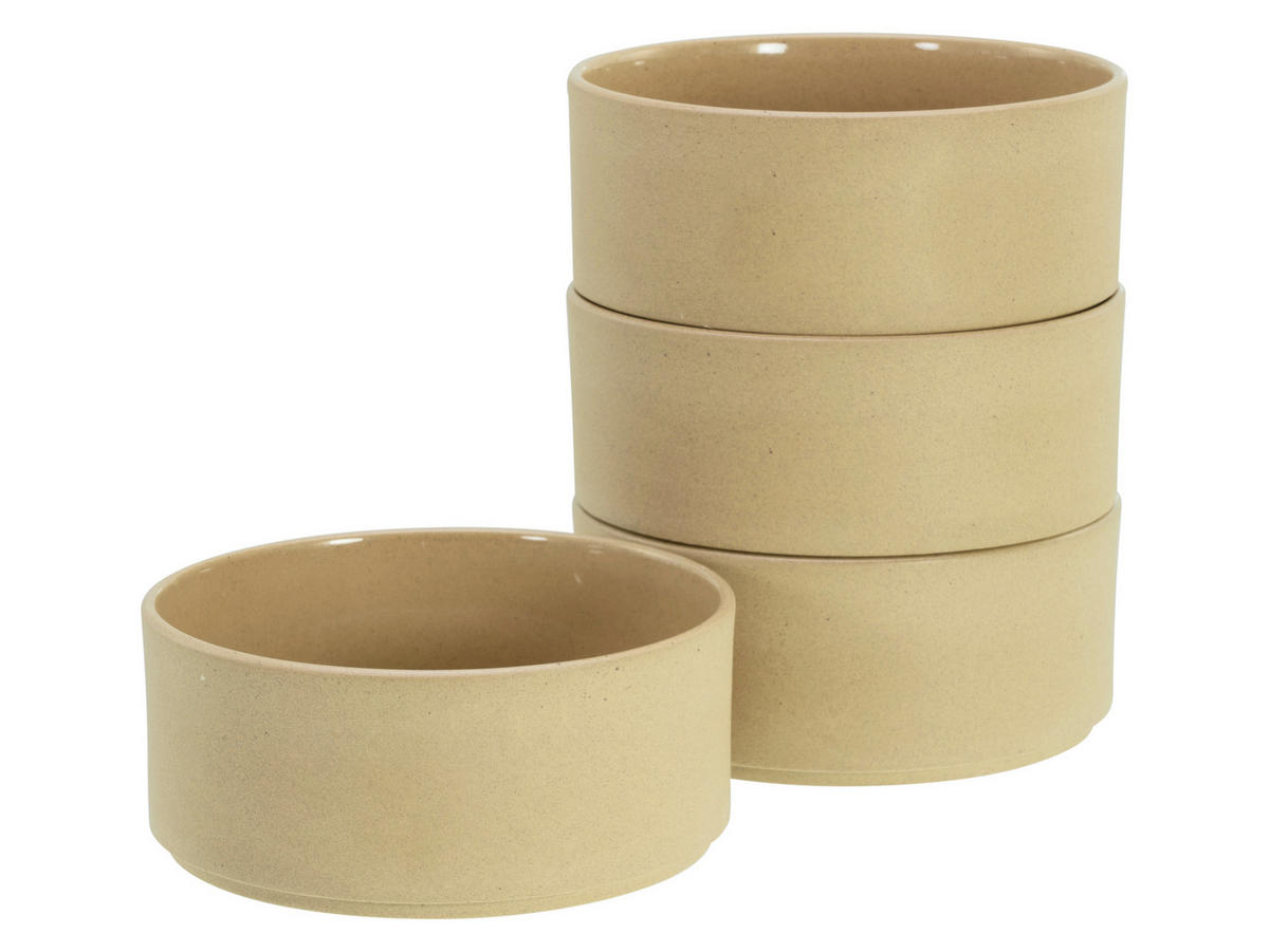 MÜSLISCHALENSET Futuro 4-teilig  - Hellbraun, Basics, Keramik (14/14/6cm) - Creatable