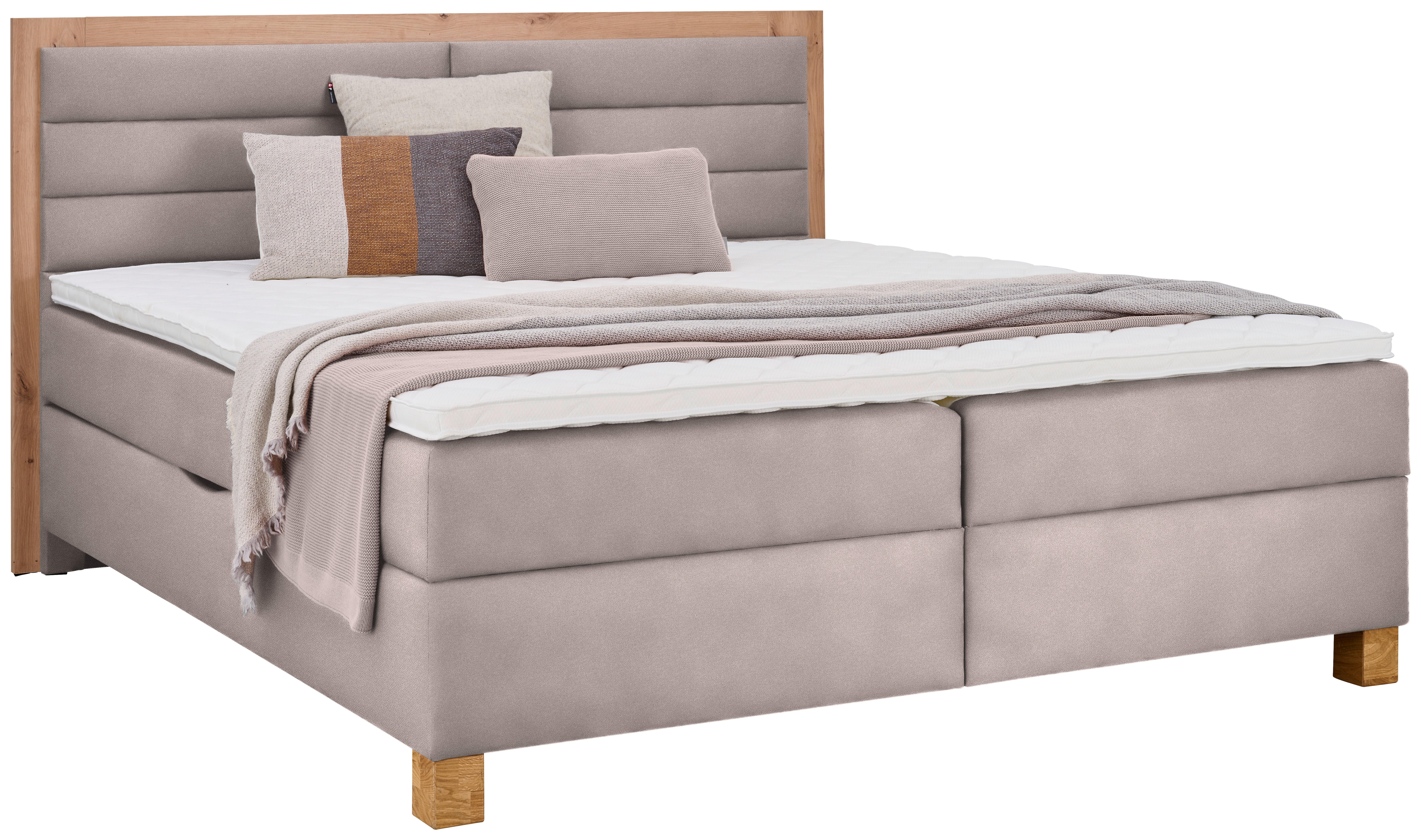 Pat boxspring 180x200 cm 180/200 cm bej, stejar Artisan