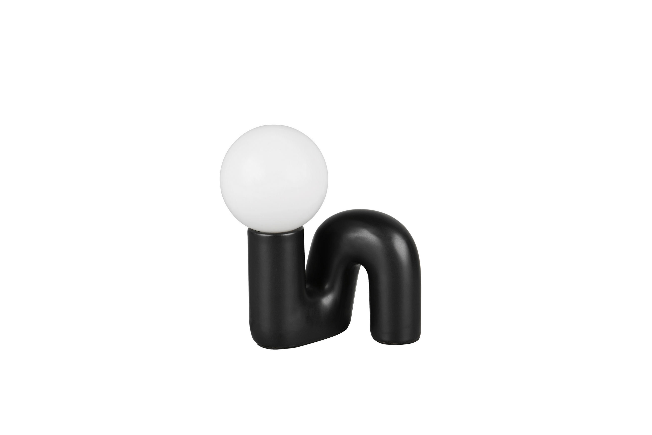TISCHLEUCHTE Quinn 16,5/21,5/15 cm  - Schwarz/Weiß, Trend, Glas/Keramik (16,5/21,5/15cm)