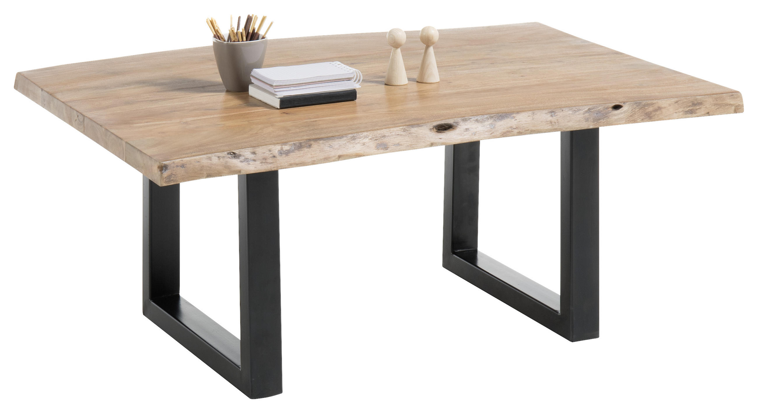 Couchtisch in Holz, Metall 110/70/45 cm