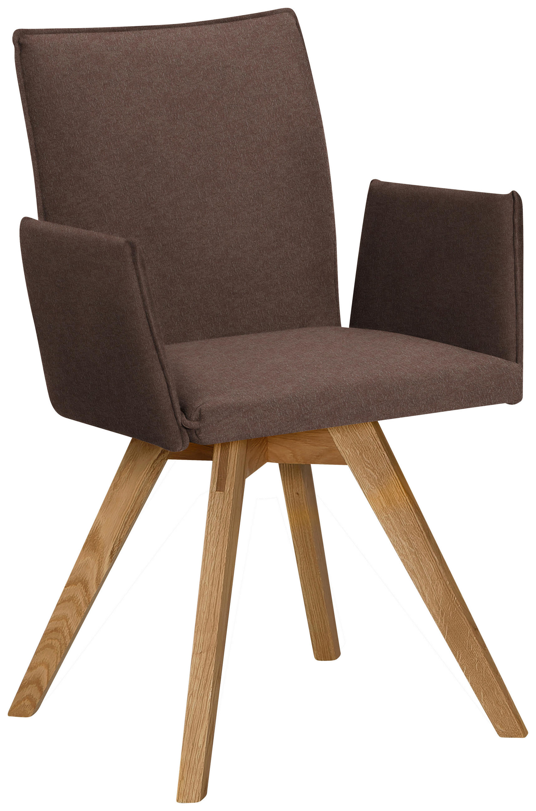 ARMLEHNSTUHL in Holz, Textil Braun, Eichefarben  - Eichefarben/Braun, KONVENTIONELL, Holz/Textil (60/91/61cm) - Moderano