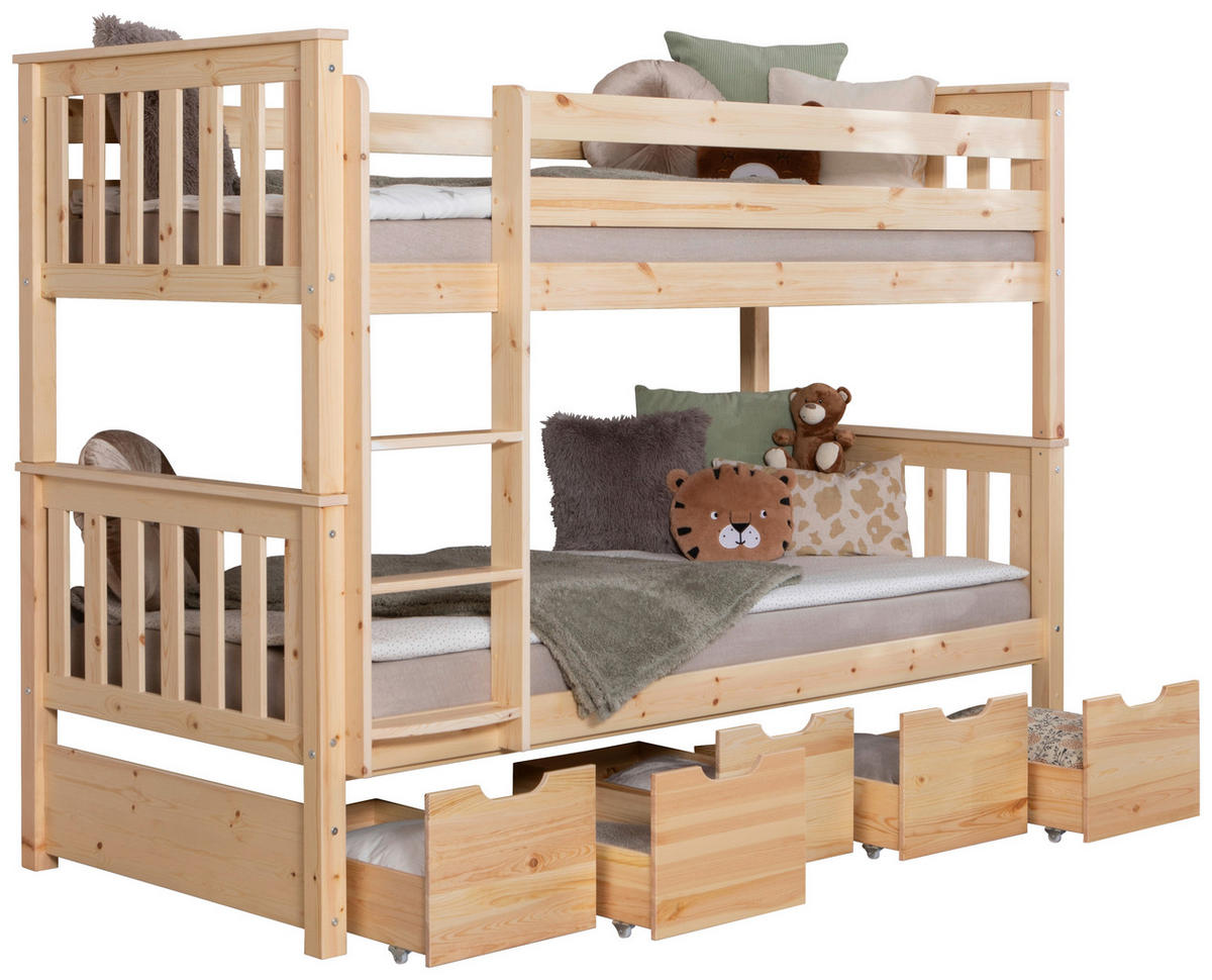 ETAGENBETT 90/200 cm Naturfarben  - Naturfarben, Modern, Holz (90/200cm) - MID.YOU