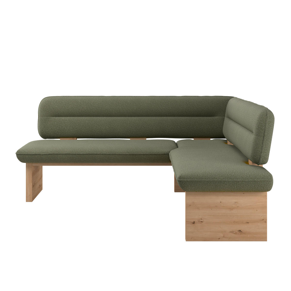 ECKBANK 212/170 cm Webstoff Grün Eiche Sperrholz   - Eichefarben/Grün, KONVENTIONELL, Holz/Textil (212/170cm) - Livetastic