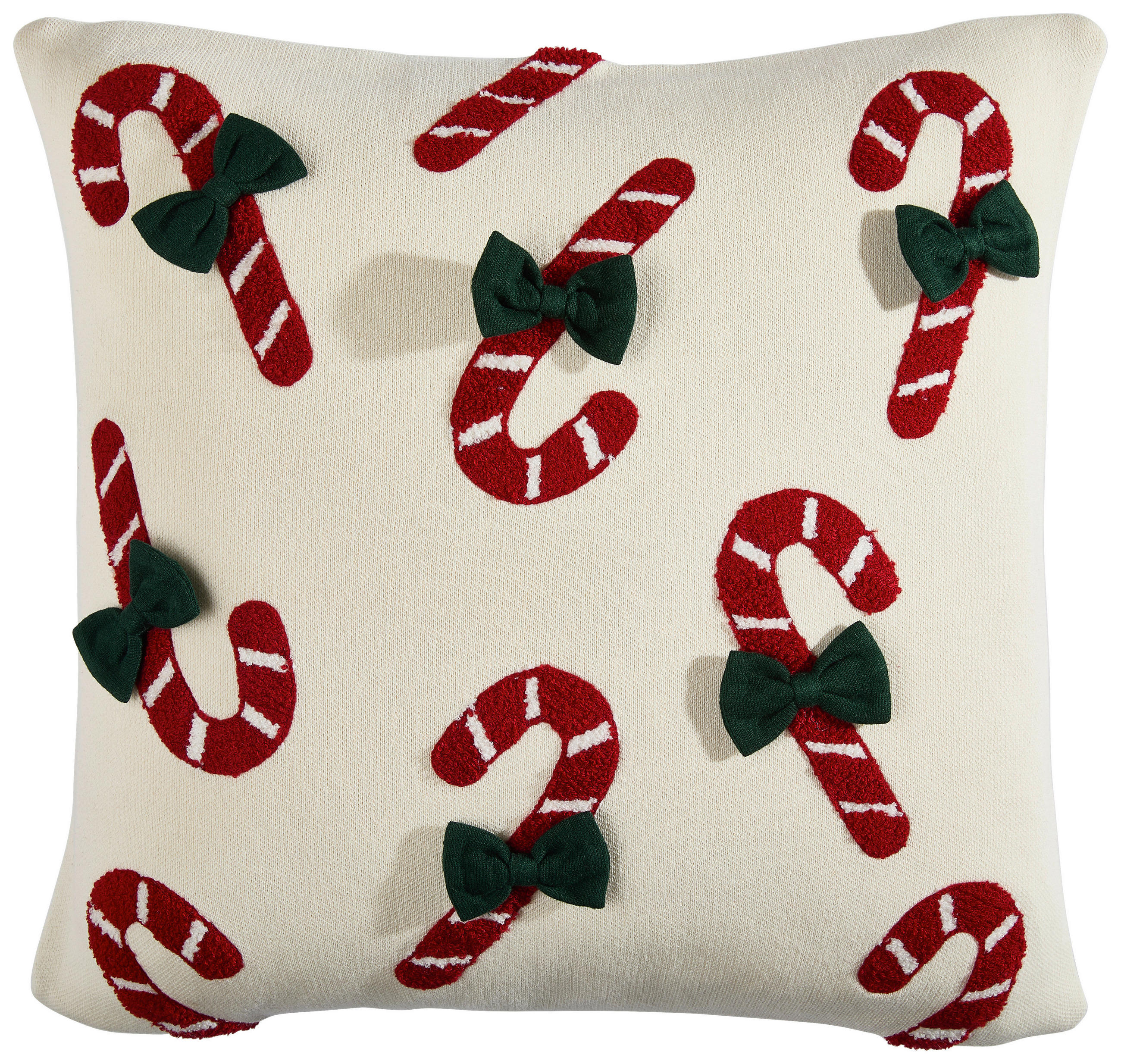 ZIERKISSEN CANDY 50/50 cm  - Rot/Creme, Textil (50/50cm) - X-Mas