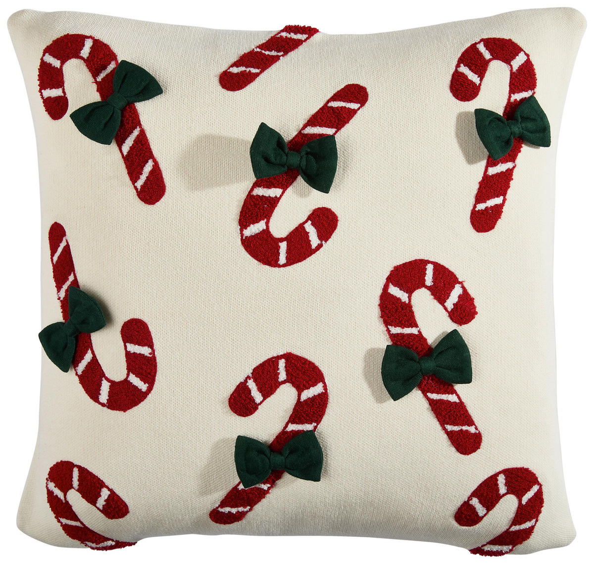 ZIERKISSEN CANDY 50/50 cm  - Rot/Creme, Textil (50/50cm) - X-Mas