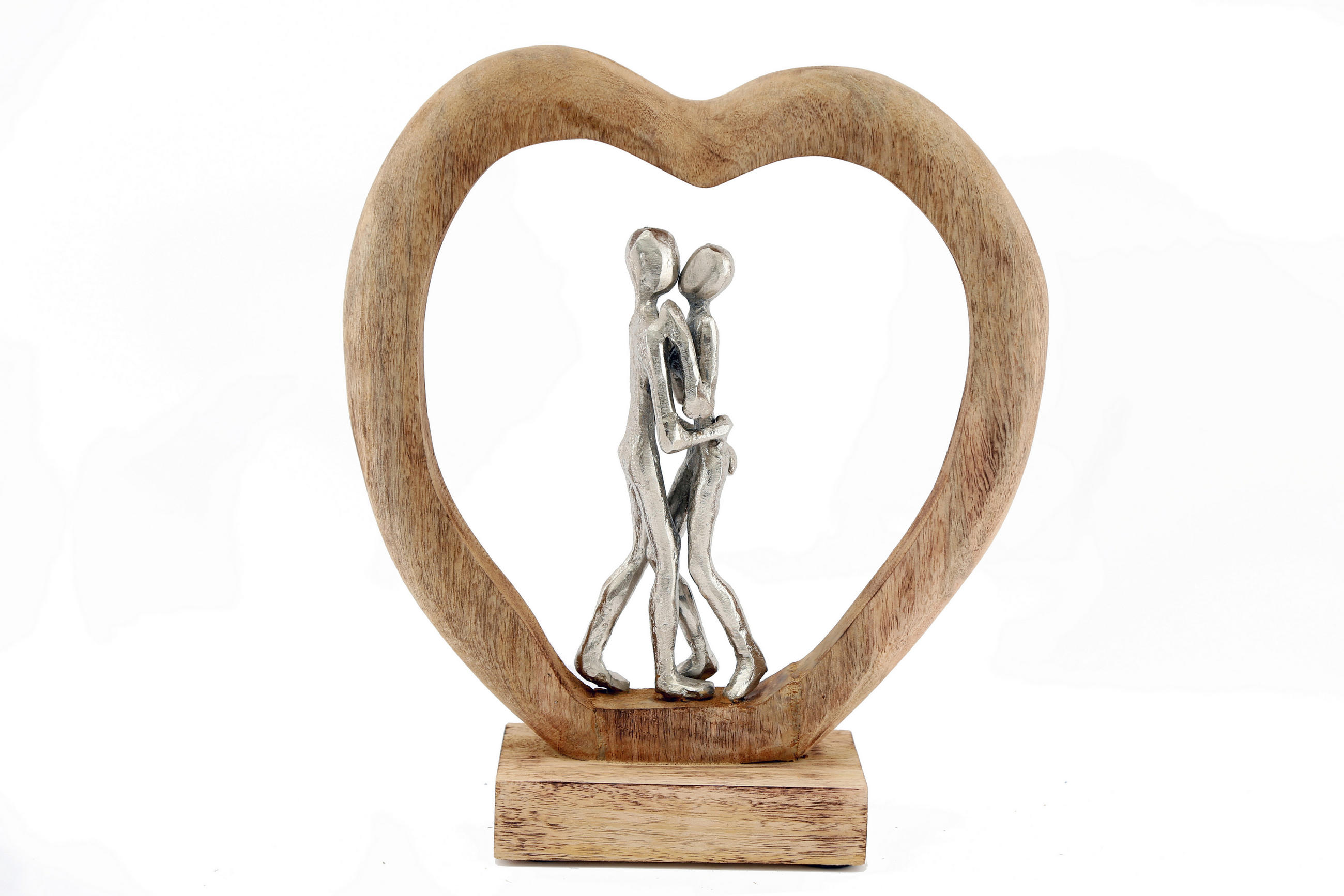 SCULPTURĂ - argintiu/auriu, Basics, lemn/metal (32/35/9cm)