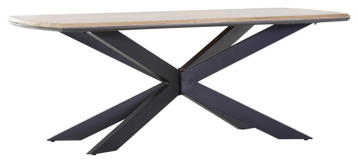 ESSTISCH in Holz, Metall 200/100/77 cm  - Schwarz/Akaziefarben, Design, Holz/Metall (200/100/77cm) - Ambia Home