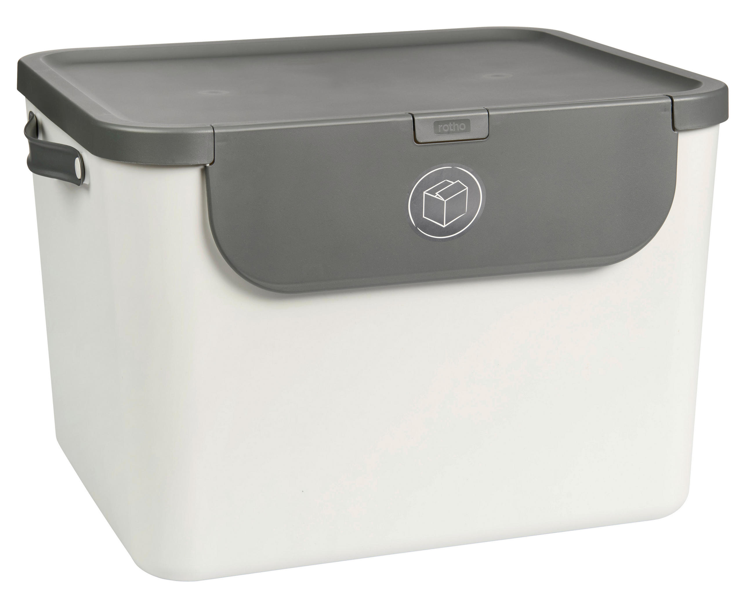 ABFALLEIMER ALBULA 55 L  - Anthrazit/Weiß, KONVENTIONELL, Kunststoff (40,5/34/52,3cm) - Rotho