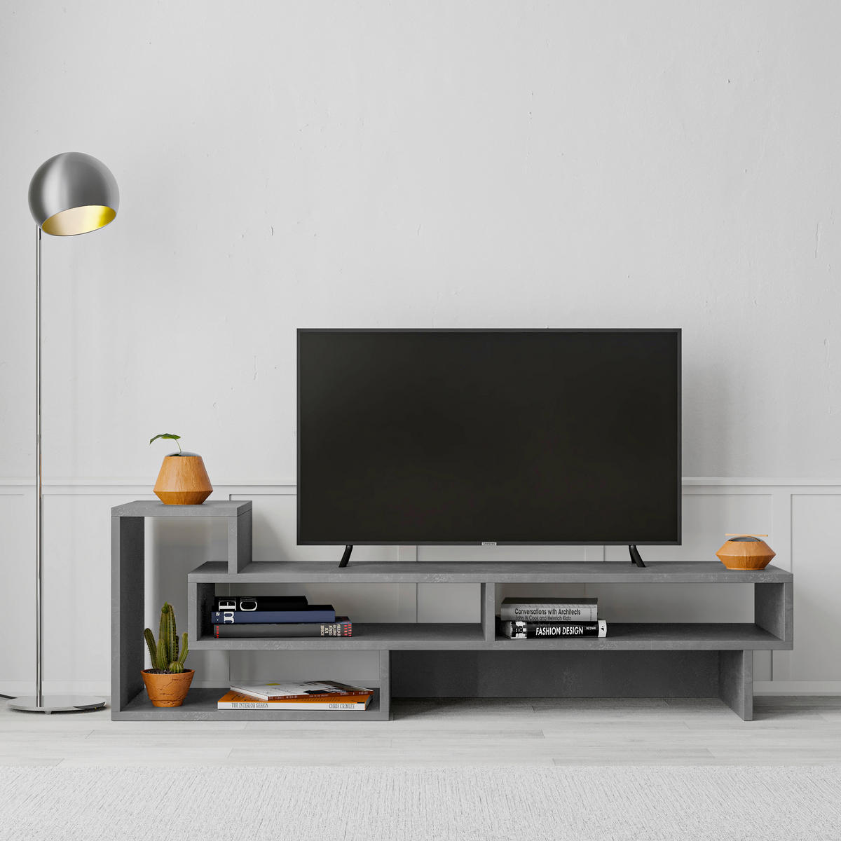 PHONOTISCH - Dunkelgrau, Design, Holzwerkstoff (42/136.5/40cm) - Livetastic