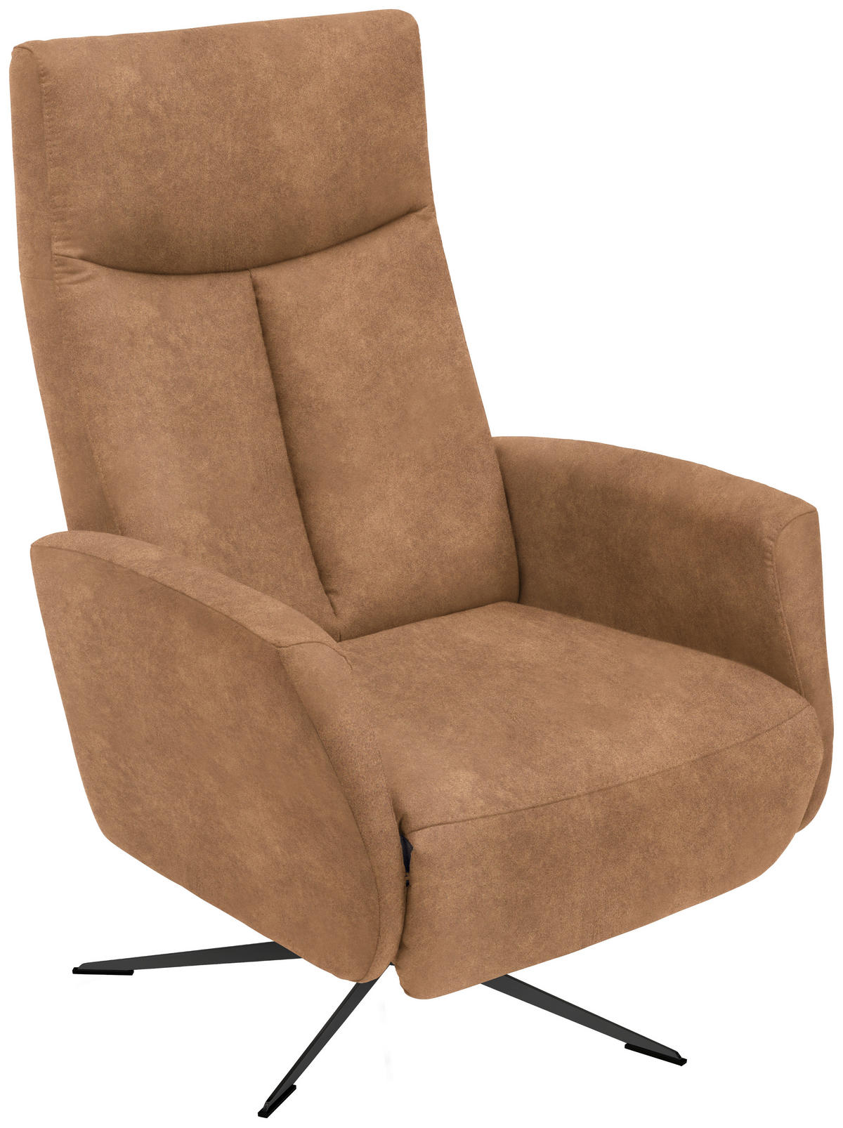 RELAXSESSEL in Textil Hellbraun  - Hellbraun/Schwarz, Design, Textil/Metall (73/105/82cm) - Welnova