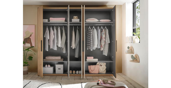 DREHTÜRENSCHRANK 250,8/227,7/60 cm,  in Eichefarben, Kaschmir, 5-türig  - Kaschmir/Eichefarben, Design, Holzwerkstoff/Metall (250,8/227,7/60cm) - Xora