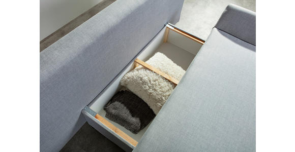 SCHLAFSOFA Flachgewebe Hellgrau - Chromfarben/Hellgrau, Design, Kunststoff/Textil (194/73/91cm) - Xora