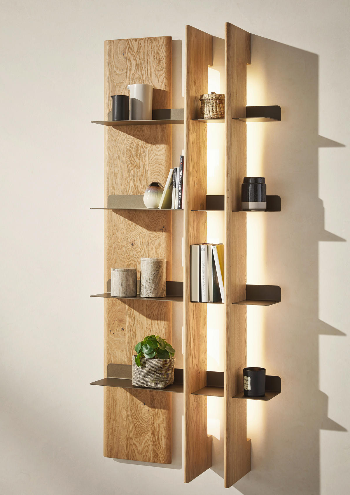 WANDPANEEL Bronzefarben, Wildeiche  74,9/167,6/25 cm  - Wildeiche/Bronzefarben, Natur, Holz/Metall (74,9/167,6/25cm) - Valnatura