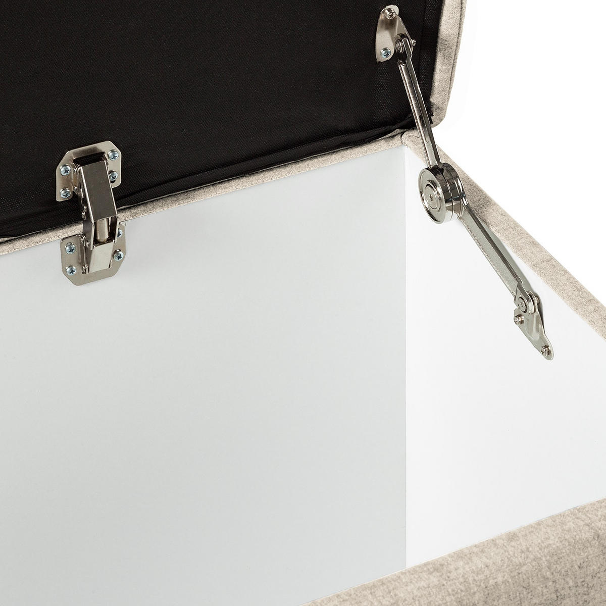 BETTBANK 140/51/40 cm   - Beige/Schwarz, Design, Kunststoff/Textil (140/51/40cm) - home24