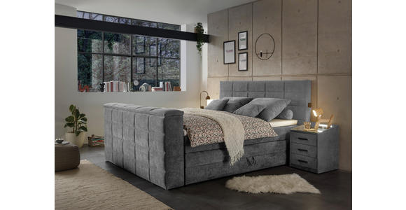 BOXSPRINGBETT 180/200 cm  in Dunkelgrau  - Dunkelgrau, KONVENTIONELL, Textil (180/200cm) - Carryhome