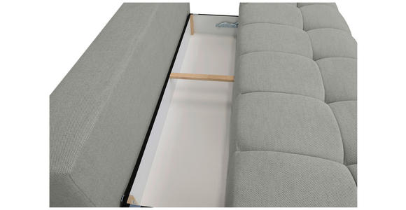 BOXSPRINGSOFA in Chenille Greige  - Greige/Schwarz, MODERN, Kunststoff/Textil (210/72/105cm) - Cantus