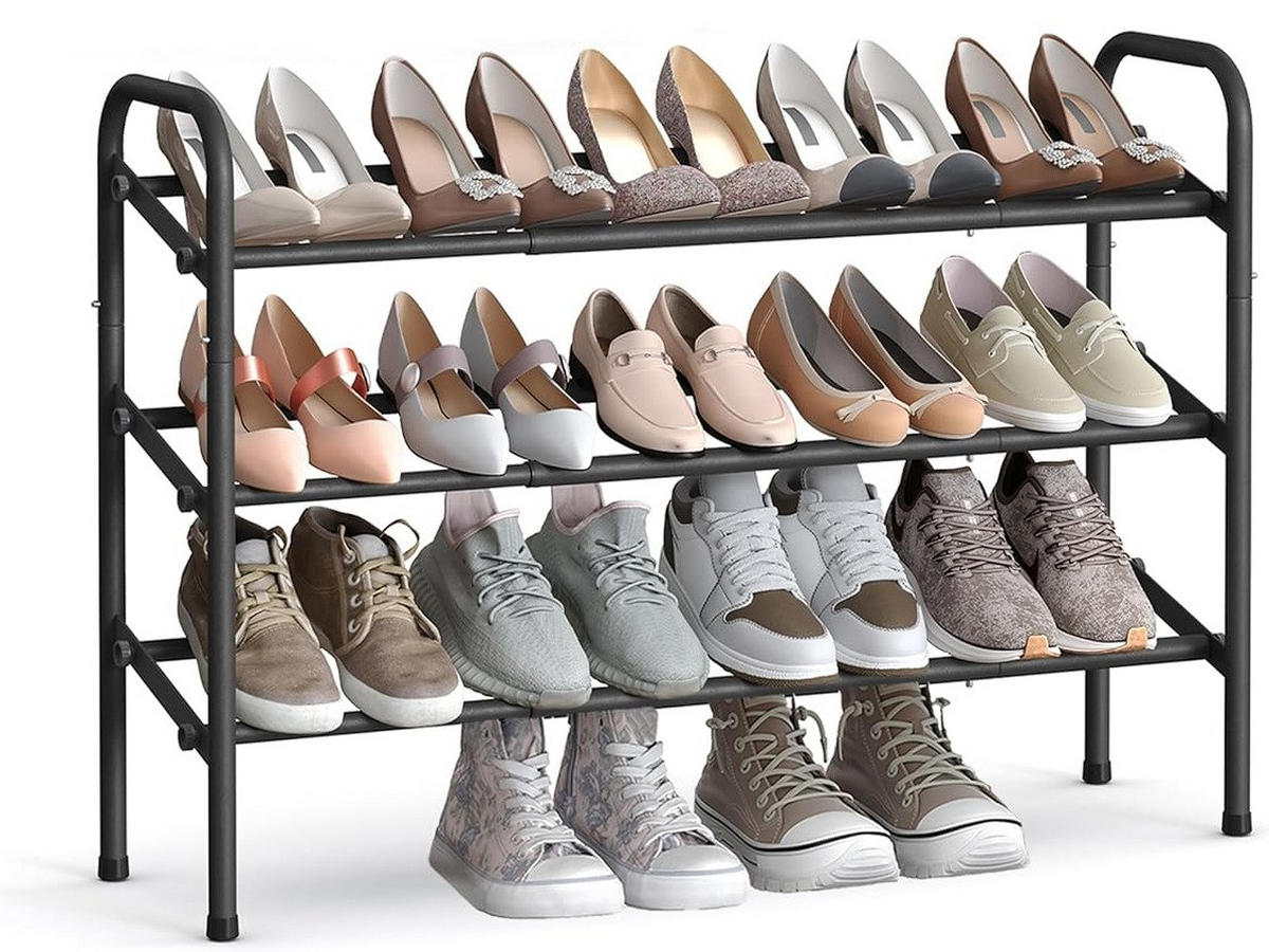 SCHUHREGAL Schwarz  - Schwarz, Trend, Metall (83/58/23cm) - Boxxx