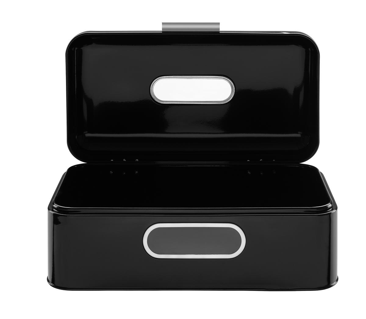 BROTKASTEN - Schwarz, Trend, Metall (42,5/23,8/17cm) - Echtwerk