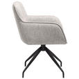 ARMLEHNSTUHL  in Eisen Mikrofaser  - Beige/Schwarz, Design, Textil/Metall (63/84/62cm) - Novel
