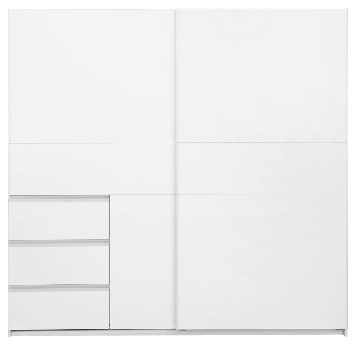 SCHIEBETÜRENSCHRANK 215/205/61,5 cm 2-türig  - Weiß, MODERN, Holzwerkstoff/Metall (215/205/61,5cm) - MID.YOU