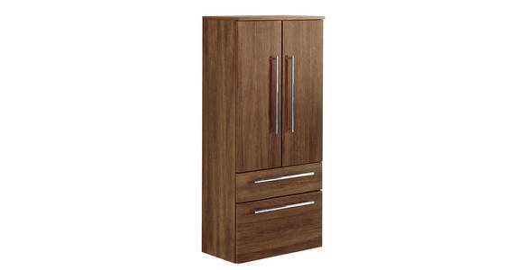 MIDISCHRANK 60/129,6/30 cm - Chromfarben/Braun, Design, Glas/Holzwerkstoff (60/129,6/30cm) - Dieter Knoll