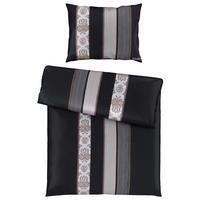 BETTWÄSCHE 3-teilig Makosatin 140/220 cm  - Schwarz/Weiß, Design, Naturmaterialien/Textil (140/220cm) - Joop!