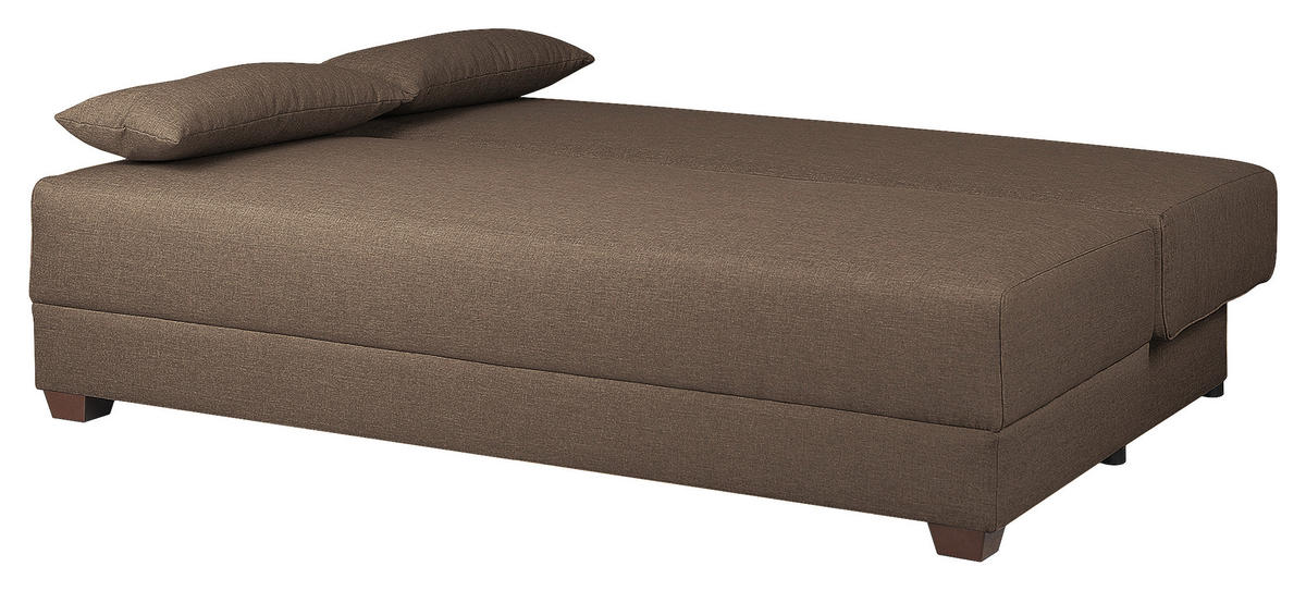 SCHLAFSOFA in Webstoff Braun  - Dunkelbraun/Braun, Design, Holz/Textil (202/85/110cm) - MID.YOU